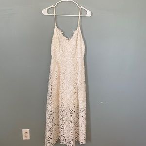 White lace midi dress